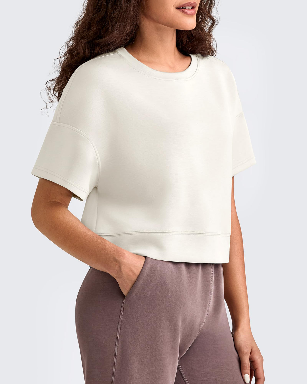 G4Free Activewear - Smoofit Crew Neck Boxy Drop Shoulder Short Sleeve -GF25K490AA-S-GF25K490AB-M-GF25K490AC-L-GF25K490AD-XL-GF25K490AE-XXL