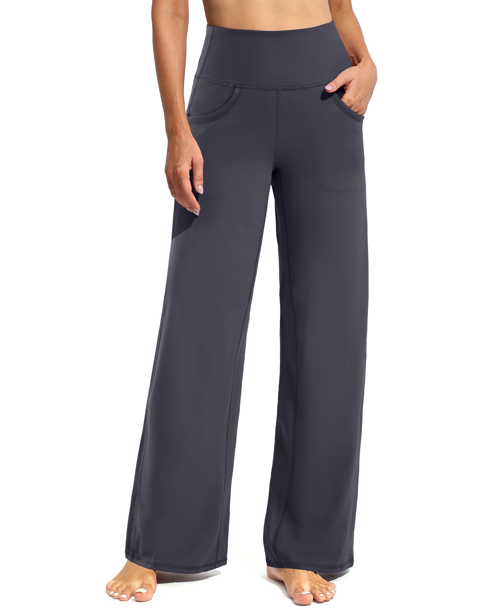G4Free Activewear Wide Leg Lounge Yoga Sweatpants 31 # Dark Grey