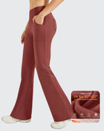 Fleece Lined High-Waist Work Flare Pants