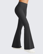 G4Free Activewear Ribbed Tummy Control Flare Yoga Pants