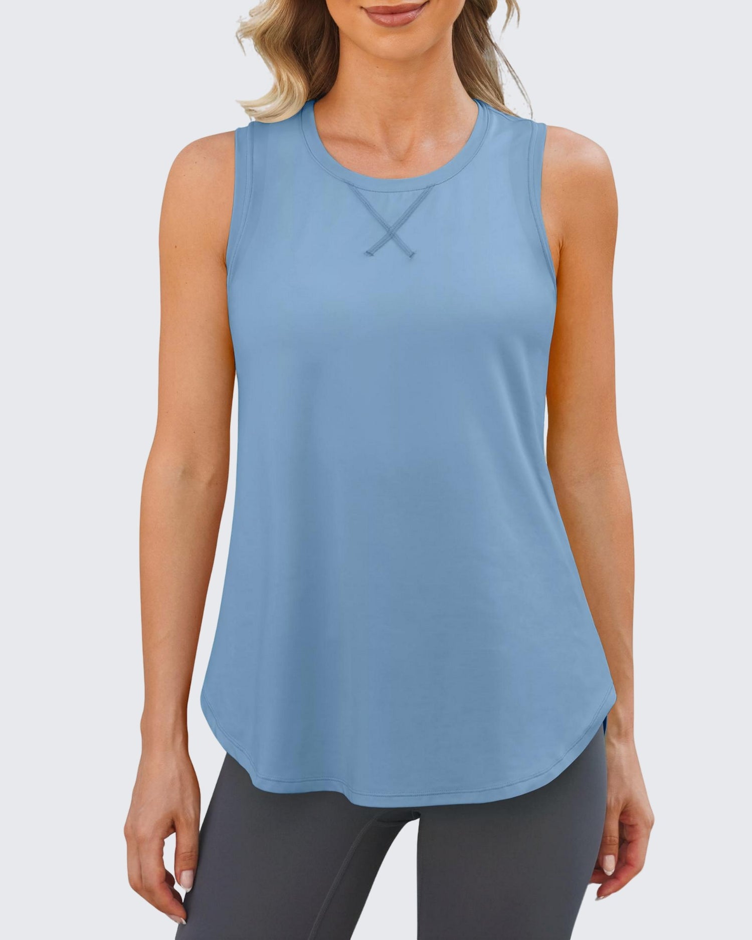Quick Dry Scoop Neck Sleeveless Tops