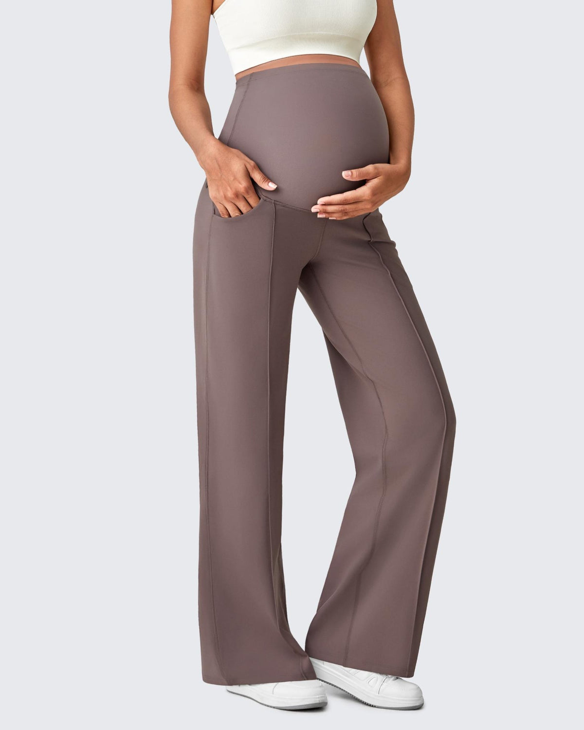 G4Free Activewear - Wide Leg Pockets Front Pleats Maternity -GF25JY414AA-S-GF25JY449AA-S-GF25JY450AA-S-GF25JY414AB-M-GF25JY449AB-M
