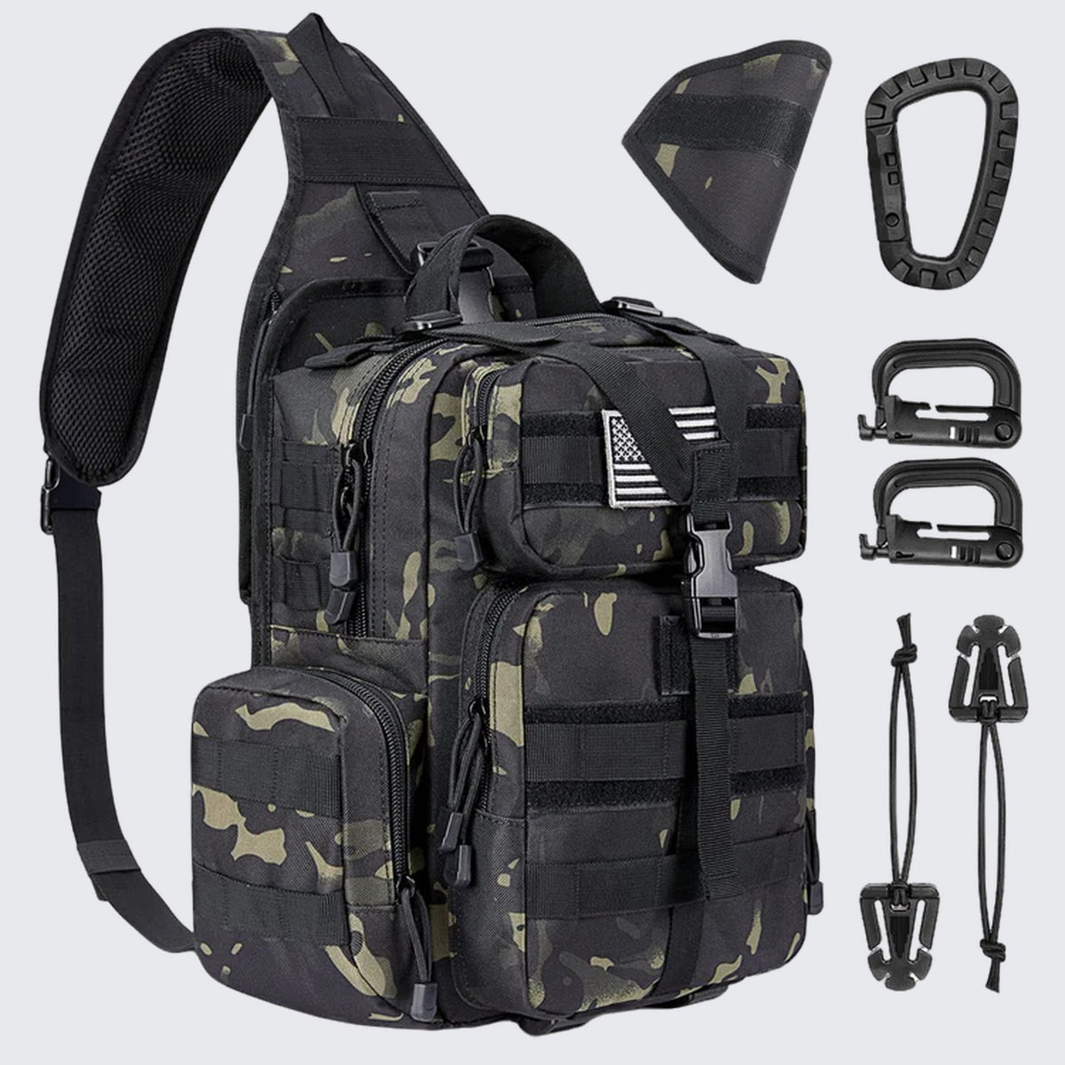 G4Free Activewear - G4Free Tactical EDC Sling Bag Backpack with Pistol Holster -D02V759A-D02V759D-D02V759B-D02V759F
