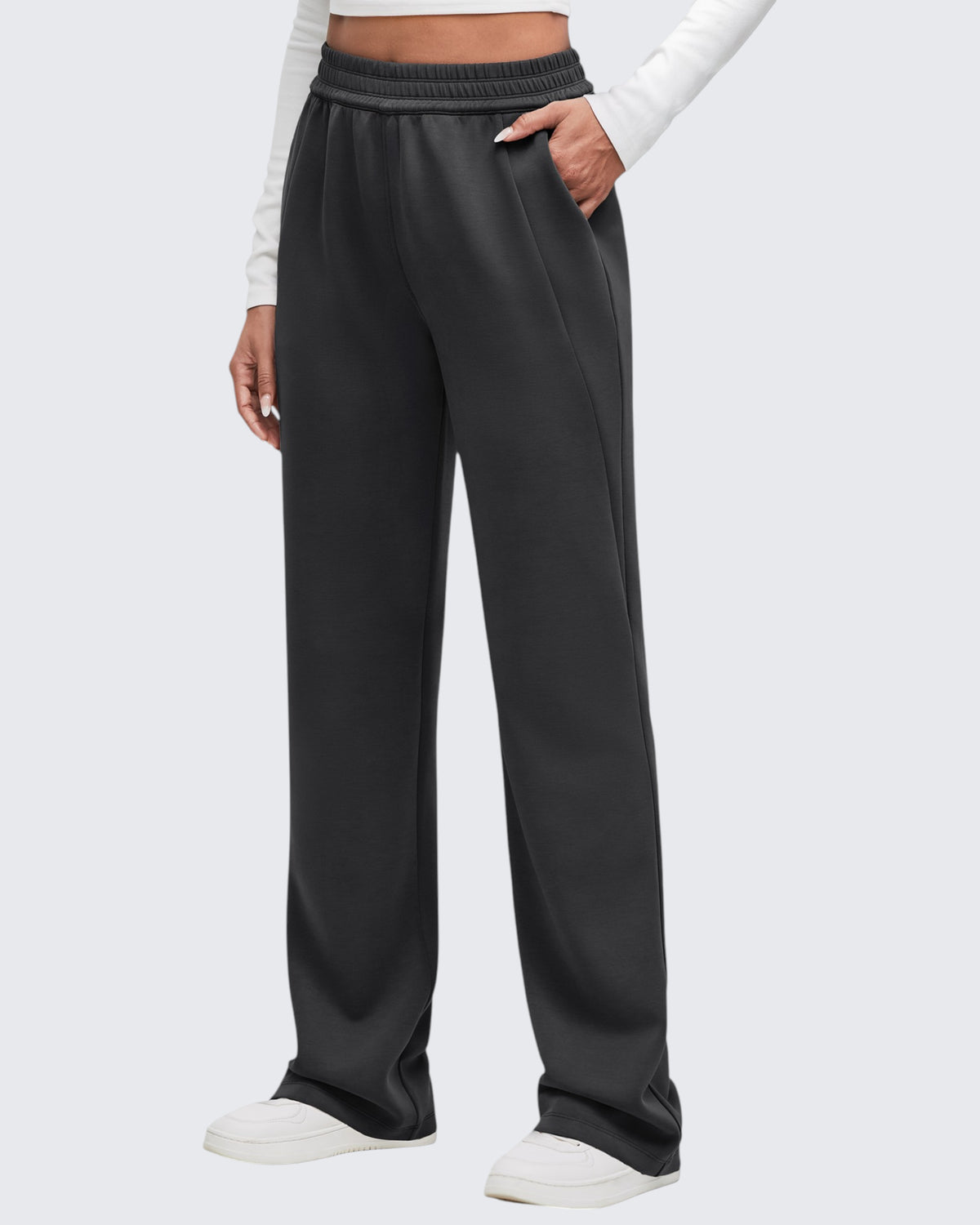 G4Free Activewear - Smoofit Elastic-Waist Wide Leg Sweatpants 27'' -GF25J509AA-S-GF25J509AB-M-GF25J509AC-L-GF25J509AD-XL-GF25J509AE-XXL