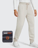 Flurrylux Men's Fleece-Lined Drawstring Cotton Straight Leg Pants