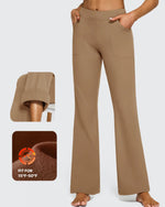 Fleece Lined High-Waist Flare Work Pants