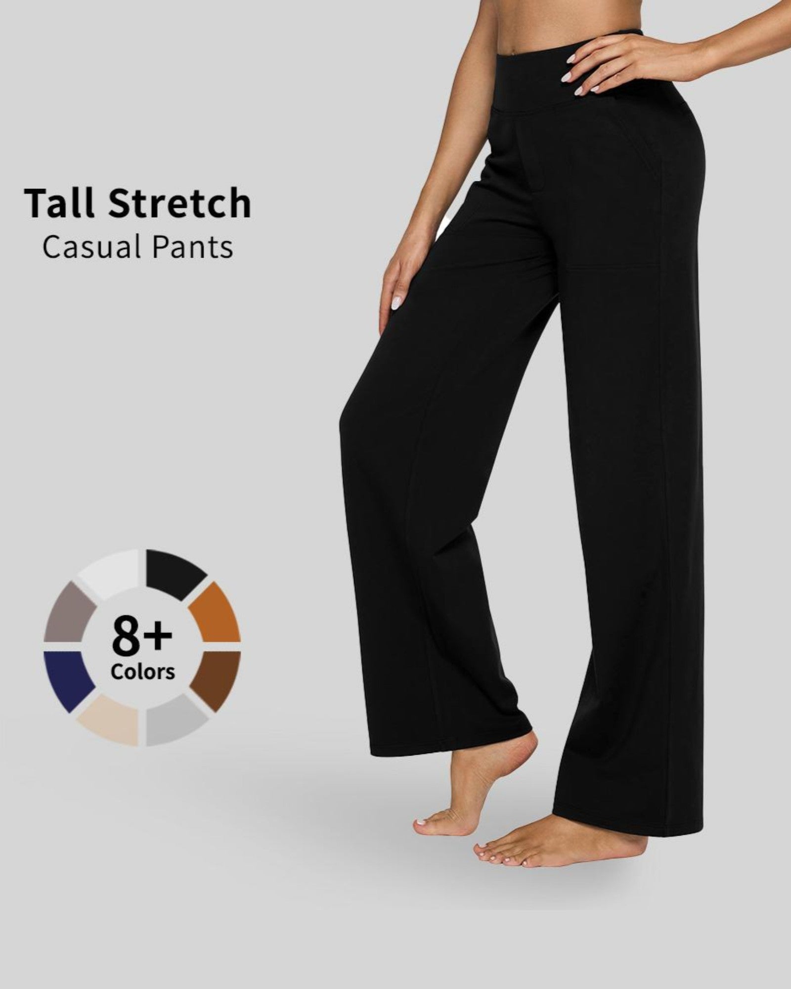 G4Free Activewear Loose High-Rise Business Casual Pants #Black / S / 29 inseam-Black / S / 31 inseam-Black / S / 33 inseam-Black / M / 29 inseam-Black / M / 31 inseam-Black / M / 33 inseam-Black / L / 29 inseam-Black / L / 31 inseam-Black / L / 33 inseam-Black / XL / 29 inseam