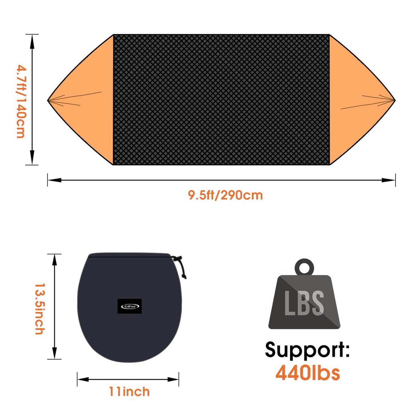 G4Free Camping Hammock with Mosquito Net