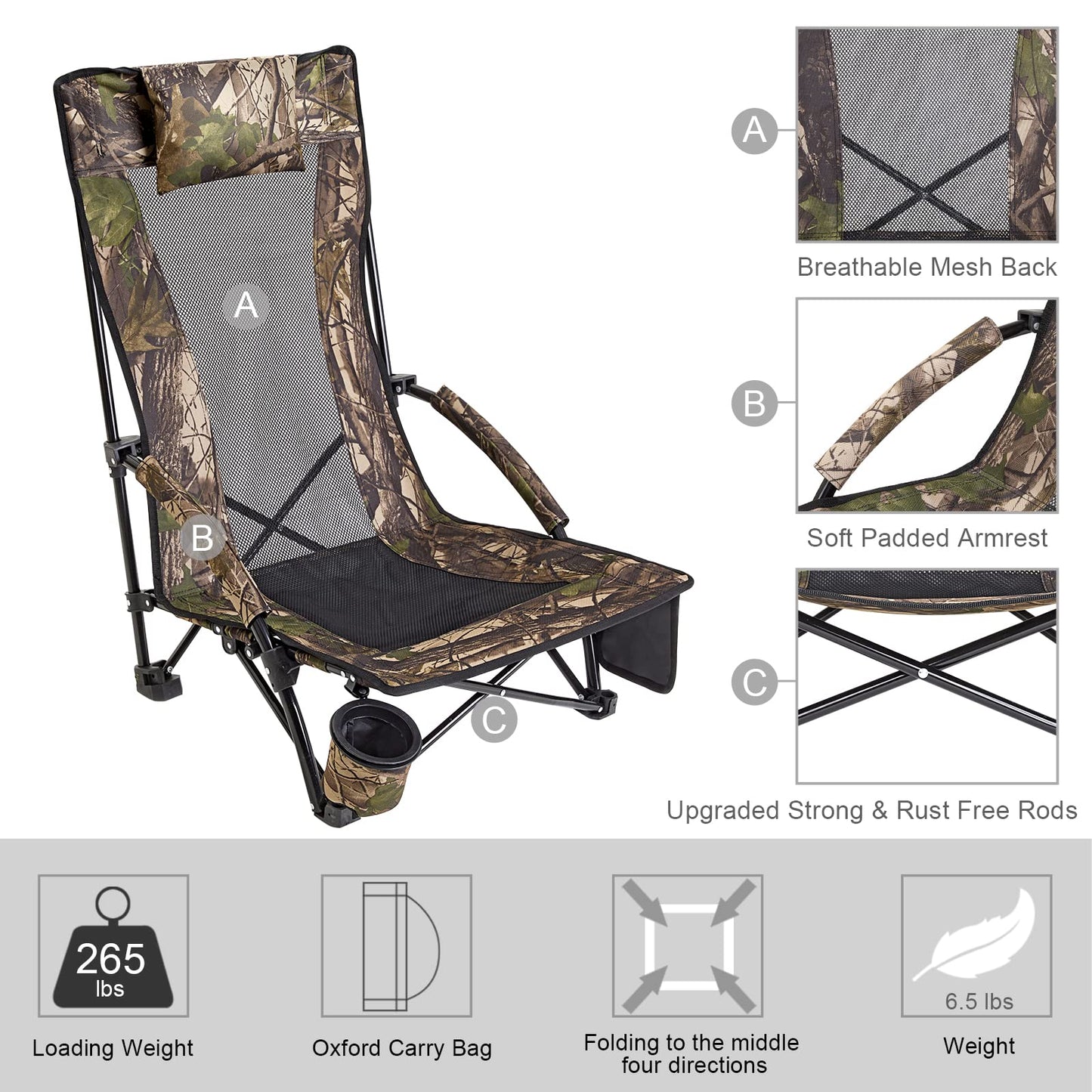 G4Free High Back Beach Chair