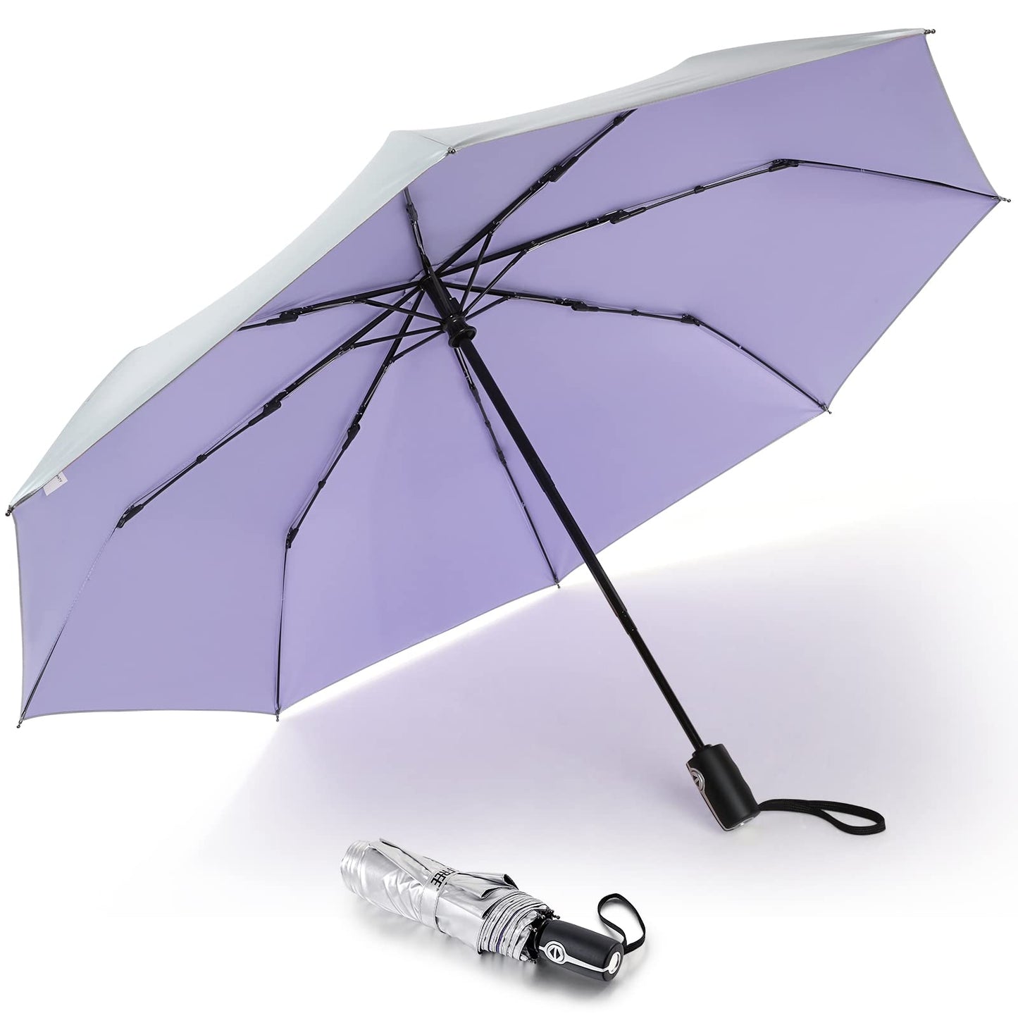 G4Free 46 Inch Auto Open UPF 50+ UV Protection Large Travel Umbrella