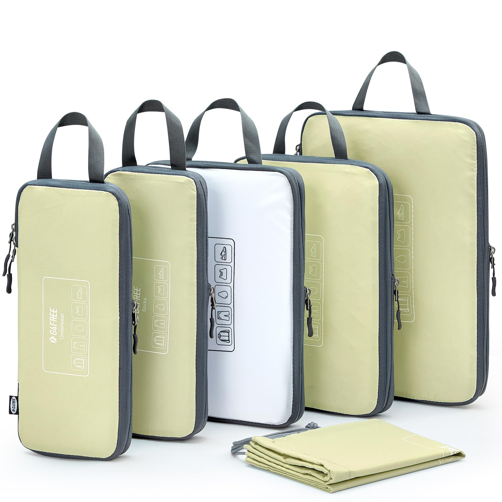 G4Free G4Free 6 Set Compression Packing Cube # Beige