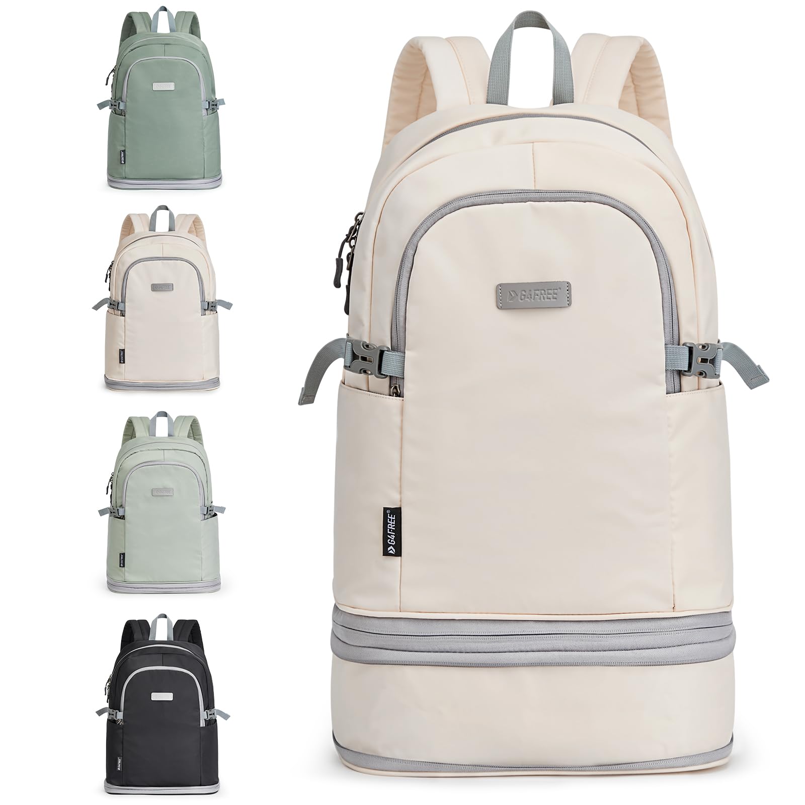 G4Free G4Free Gym Backpack For Women with Shoes Compartment & Wet Pocket # Beige