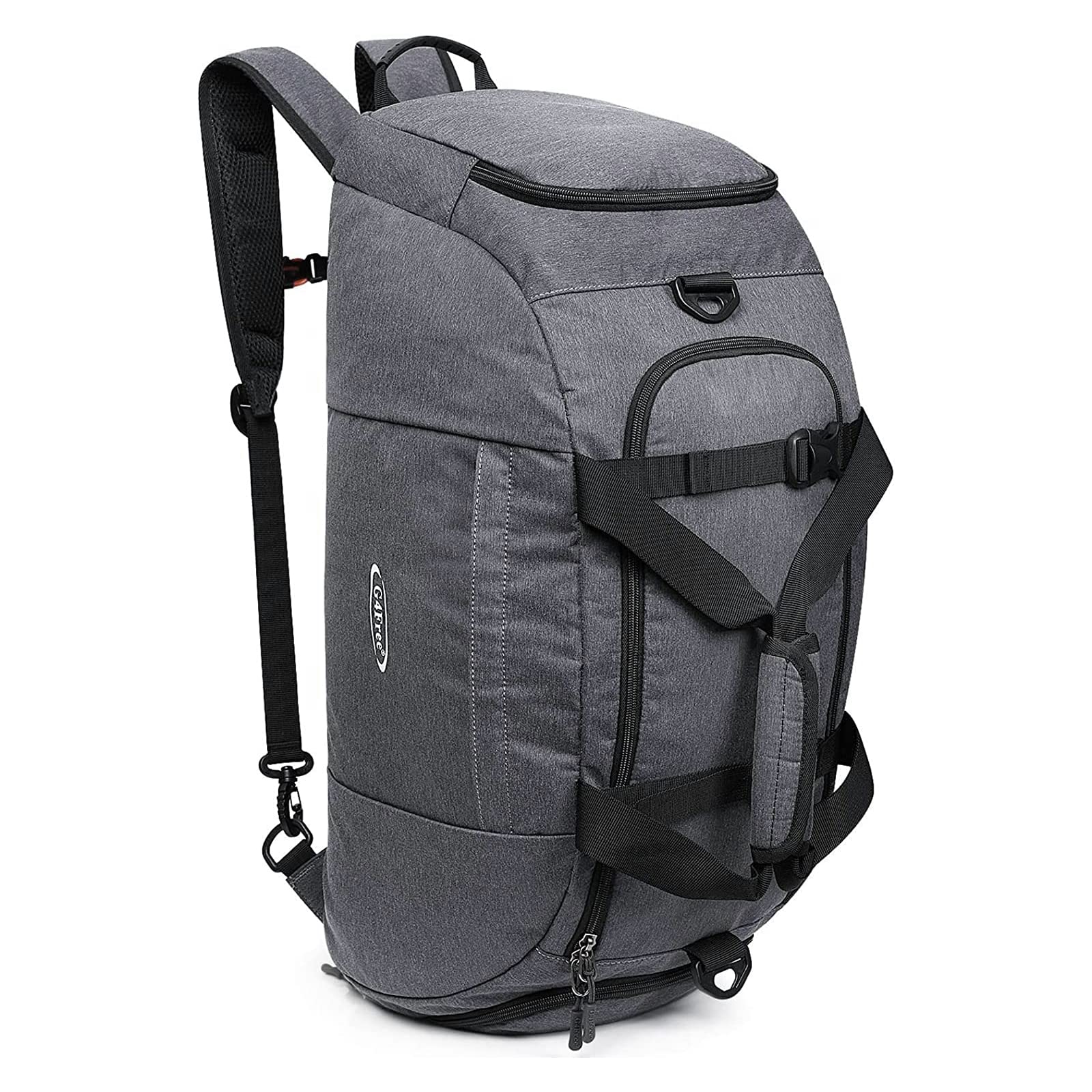 G4Free G4Free 70L Large 3-Way Duffle Backpack Gym Bag with Shoe Compartment # Grey