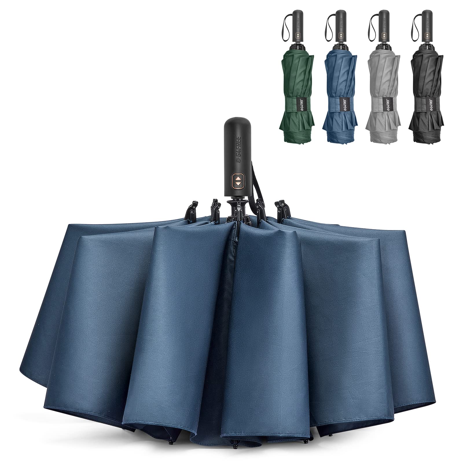 G4Free G4Free 46/54/62 Inch Large Compact Golf Umbrella Windproof 10 Ribs # Blue