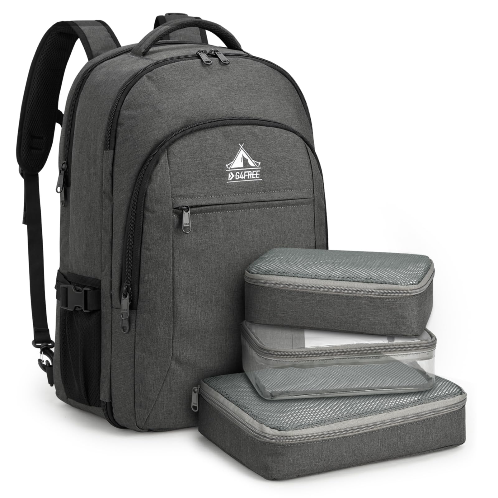 G4Free G4Free 40l Carry On Waterproof Travel Backpack For Women Men # Grey