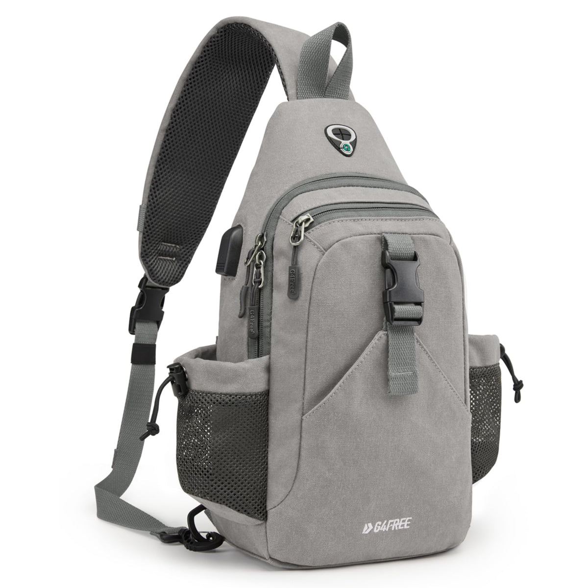 G4Free Activewear - G4Free Anti-Theft Canvas Sling Bag with USB Port -TN22B159A-TN22B159F-TN22B159E-TN22B159D-TN22B159C