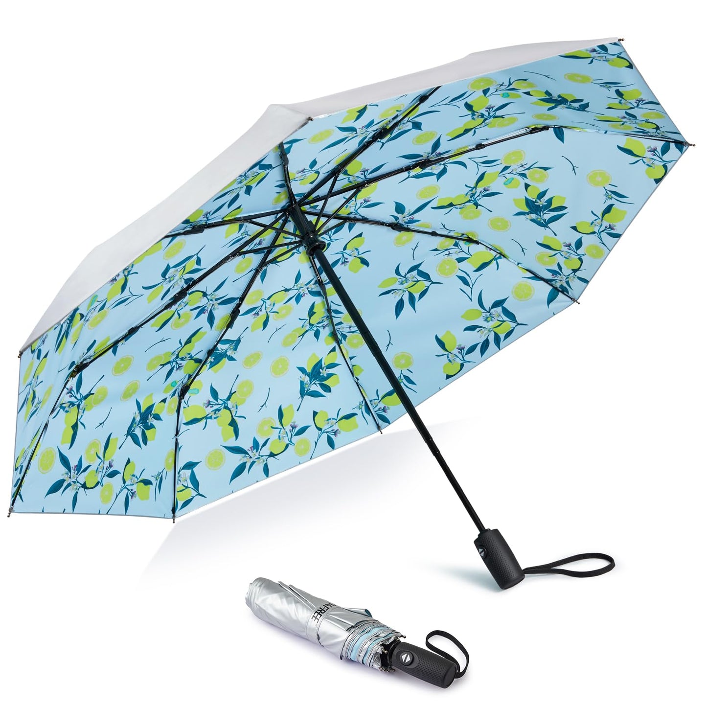 G4Free 46 Inch Auto Open UPF 50+ UV Protection Large Travel Umbrella