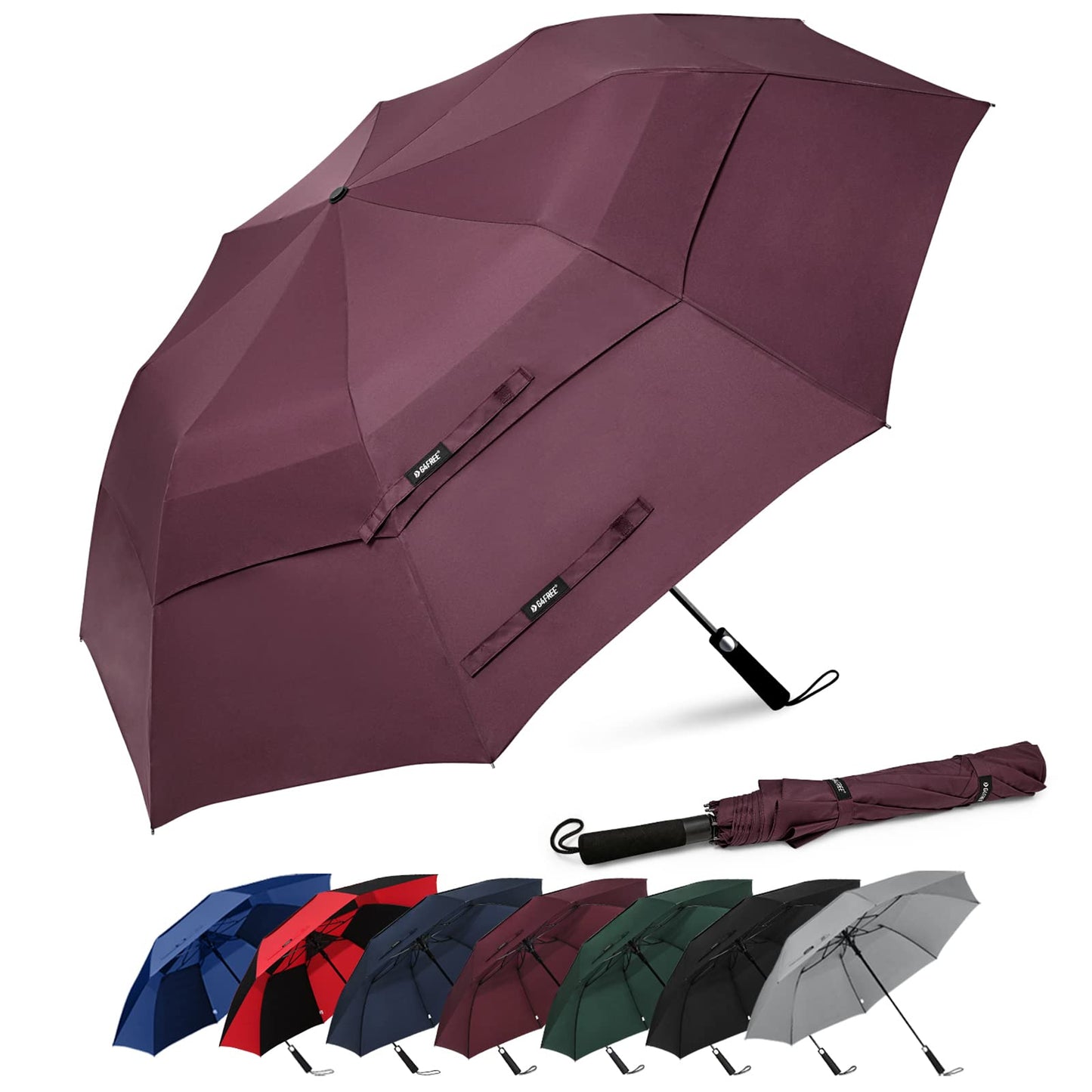 G4Free 62 Inch Portable Automatic Open Oversize Vented Double Canopy Umbrellas