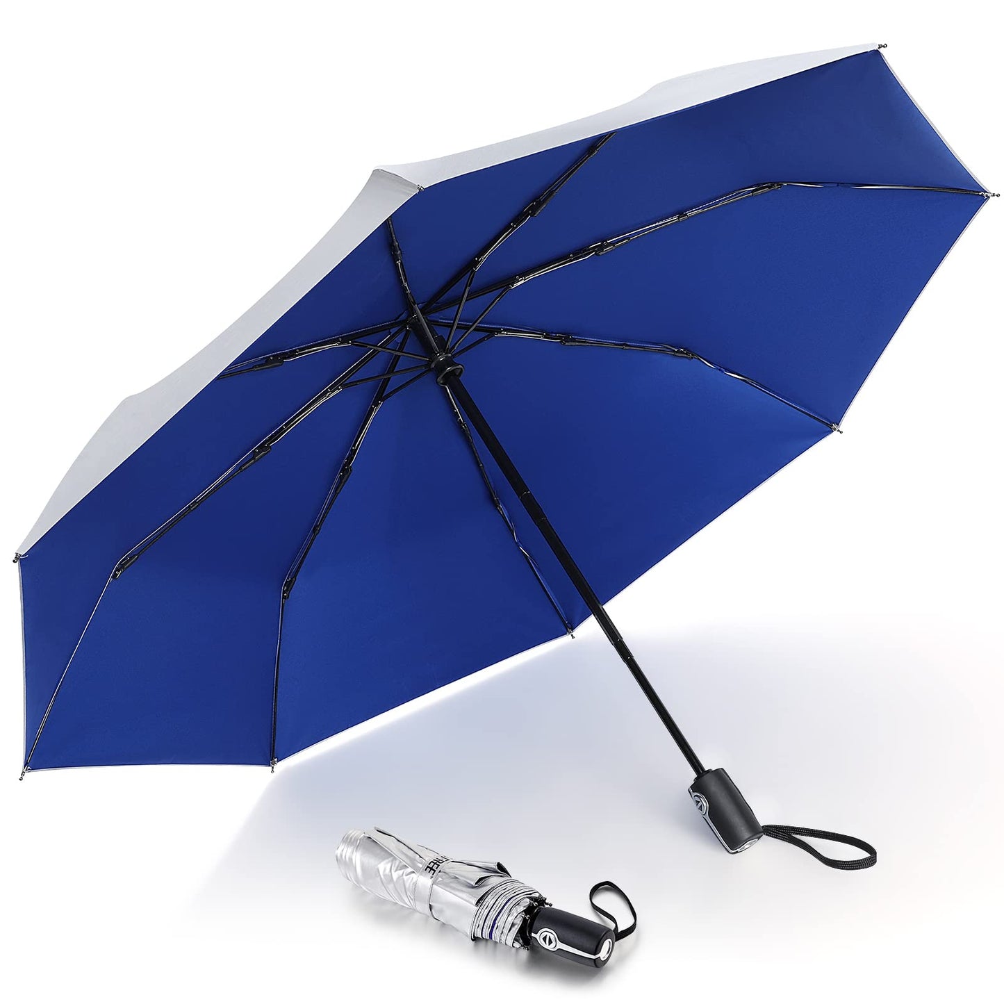 G4Free 46 Inch Auto Open UPF 50+ UV Protection Large Travel Umbrella