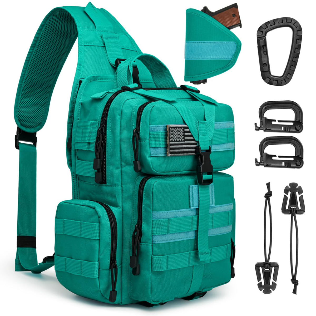 G4Free Activewear - G4Free Tactical EDC Sling Bag Backpack with Pistol Holster -D02V759A-D02V759D-D02V759B-D02V759F