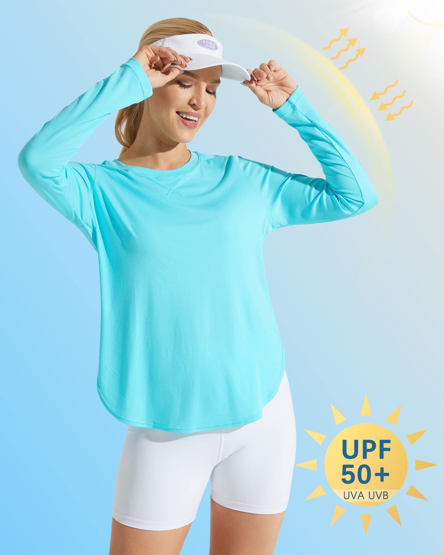 G4Free Women's UPF 50+ UV Loose Long Sleeve Workout Sun Shirt