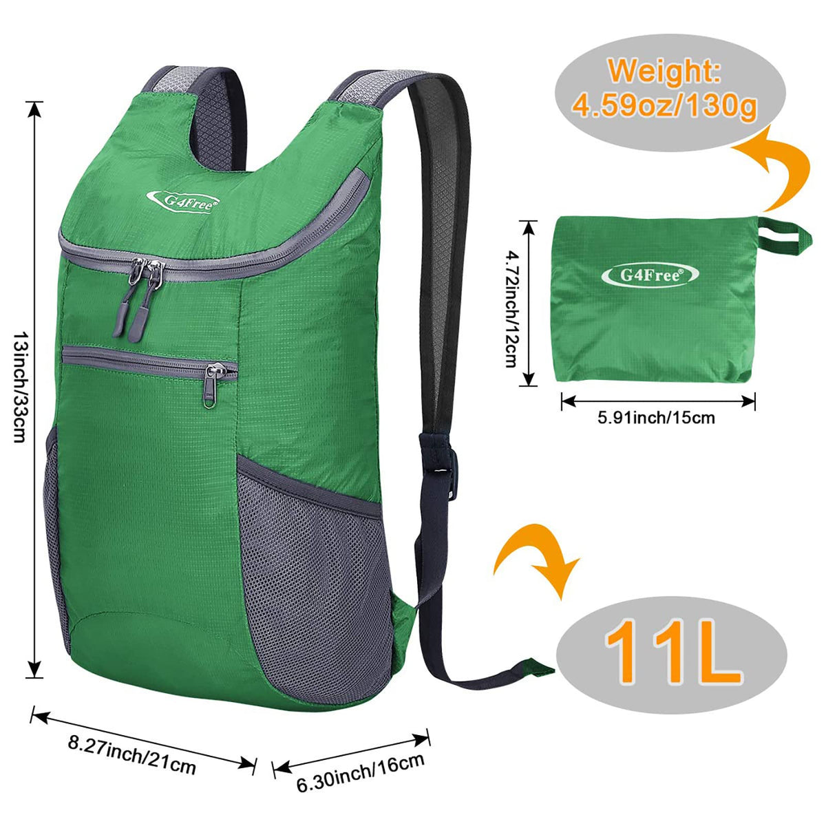 G4Free G4Free 11L Lightweight Hiking Backpack for Men And Women