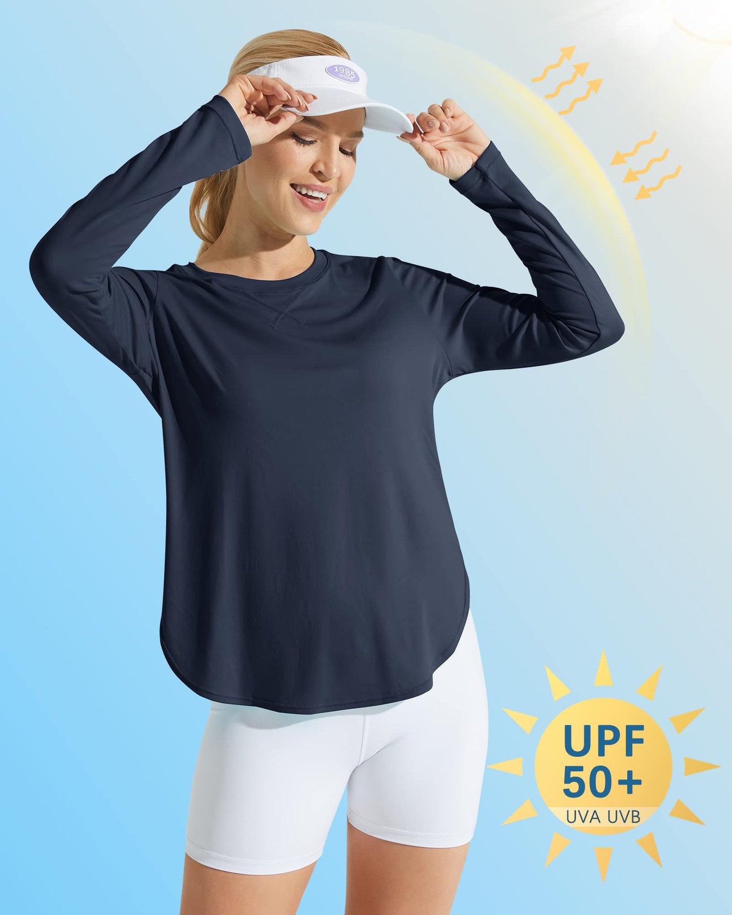 G4Free Women's UPF 50+ UV Loose Long Sleeve Workout Sun Shirt