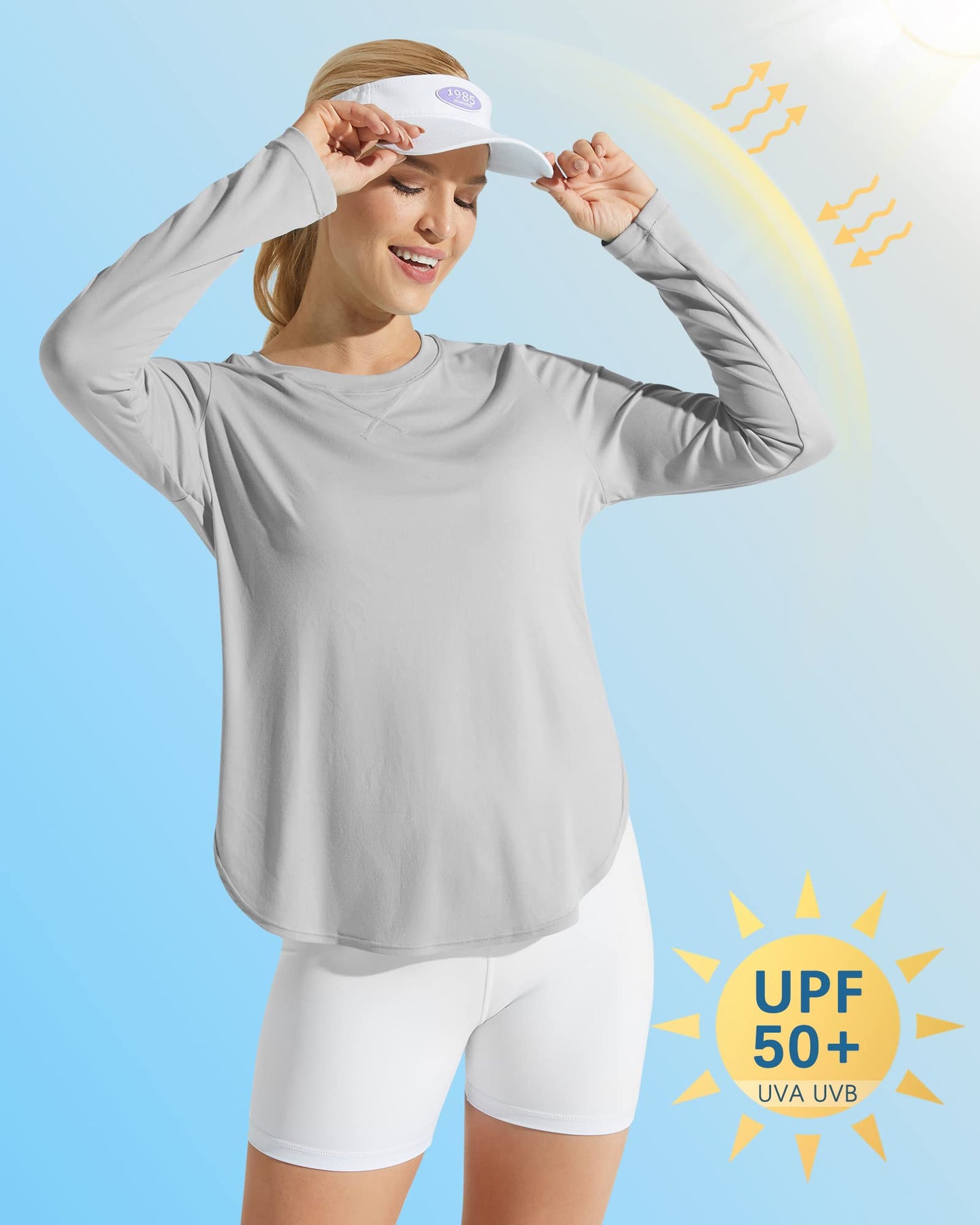 G4Free Women's UPF 50+ UV Loose Long Sleeve Workout Sun Shirt