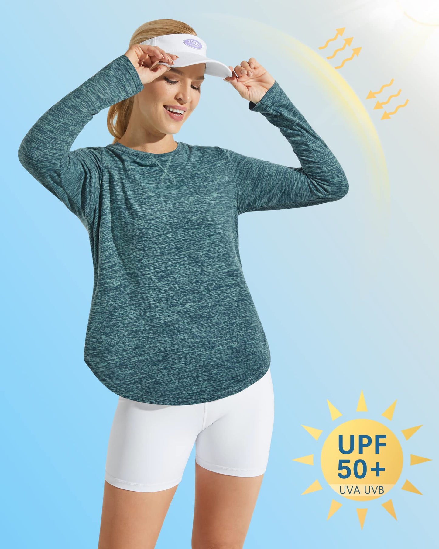 G4Free Women's UPF 50+ UV Loose Long Sleeve Workout Sun Shirt