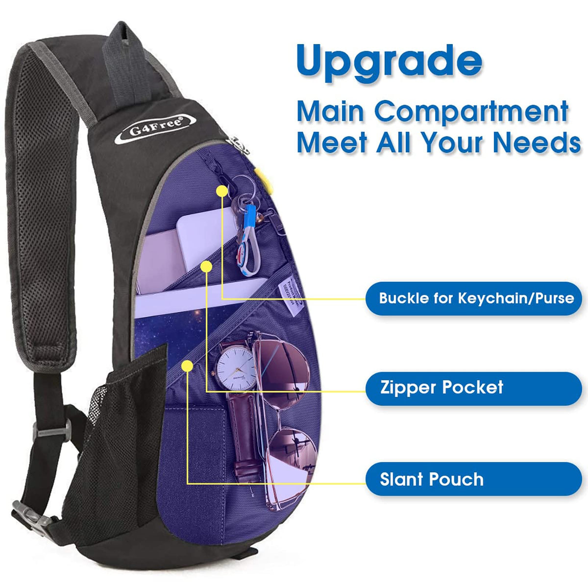 G4Free G4Free Sling Bags Men Shoulder Backpack Small Cross Body Chest Sling Backpack
