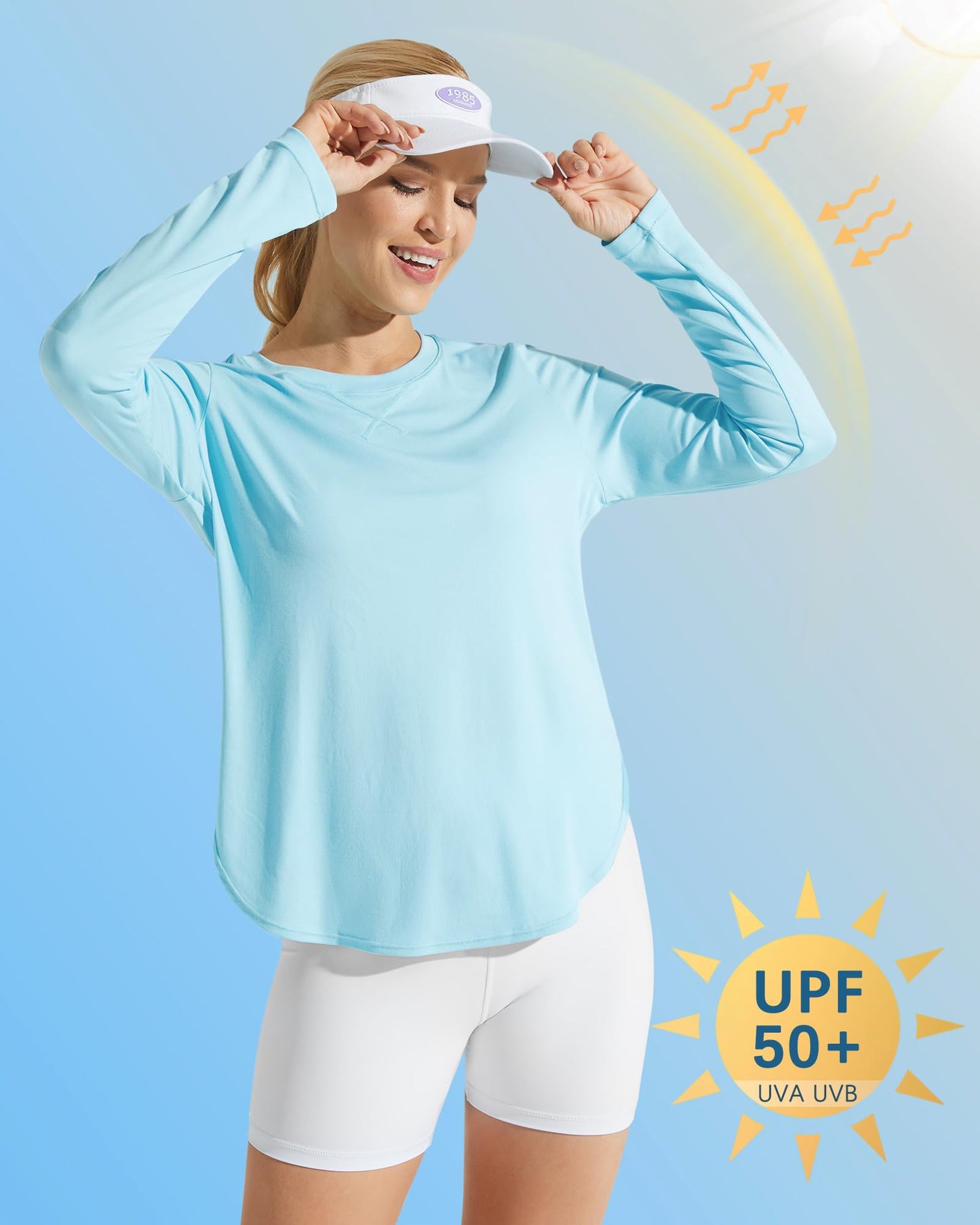 G4Free Women's UPF 50+ UV Loose Long Sleeve Workout Sun Shirt