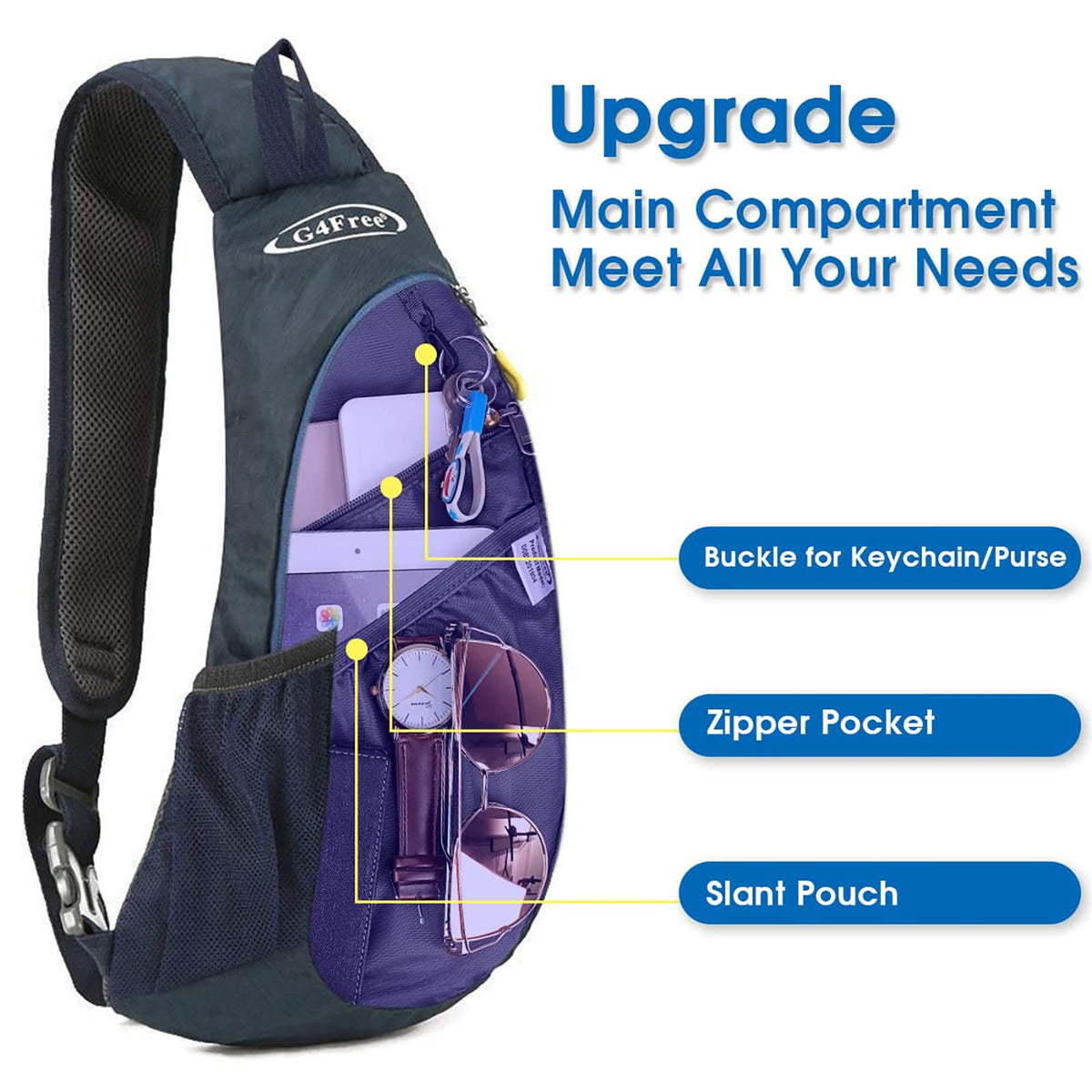 G4Free G4Free Sling Bags Men Shoulder Backpack Small Cross Body Chest Sling Backpack