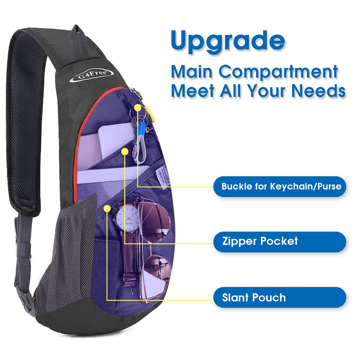 G4Free G4Free Sling Bags Men Shoulder Backpack Small Cross Body Chest Sling Backpack
