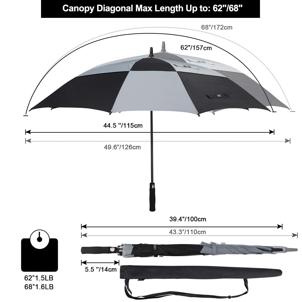 G4Free Square Windproof Auto Open Stick Umbrella