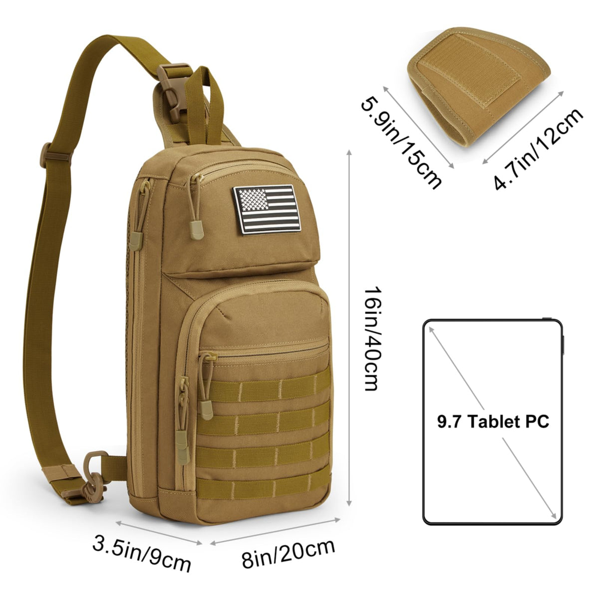 G4Free Activewear - G4Free 10L Tactical EDC Sling Bag -TN23B216D-TN23B216C-TN23B216B-TN23B216A