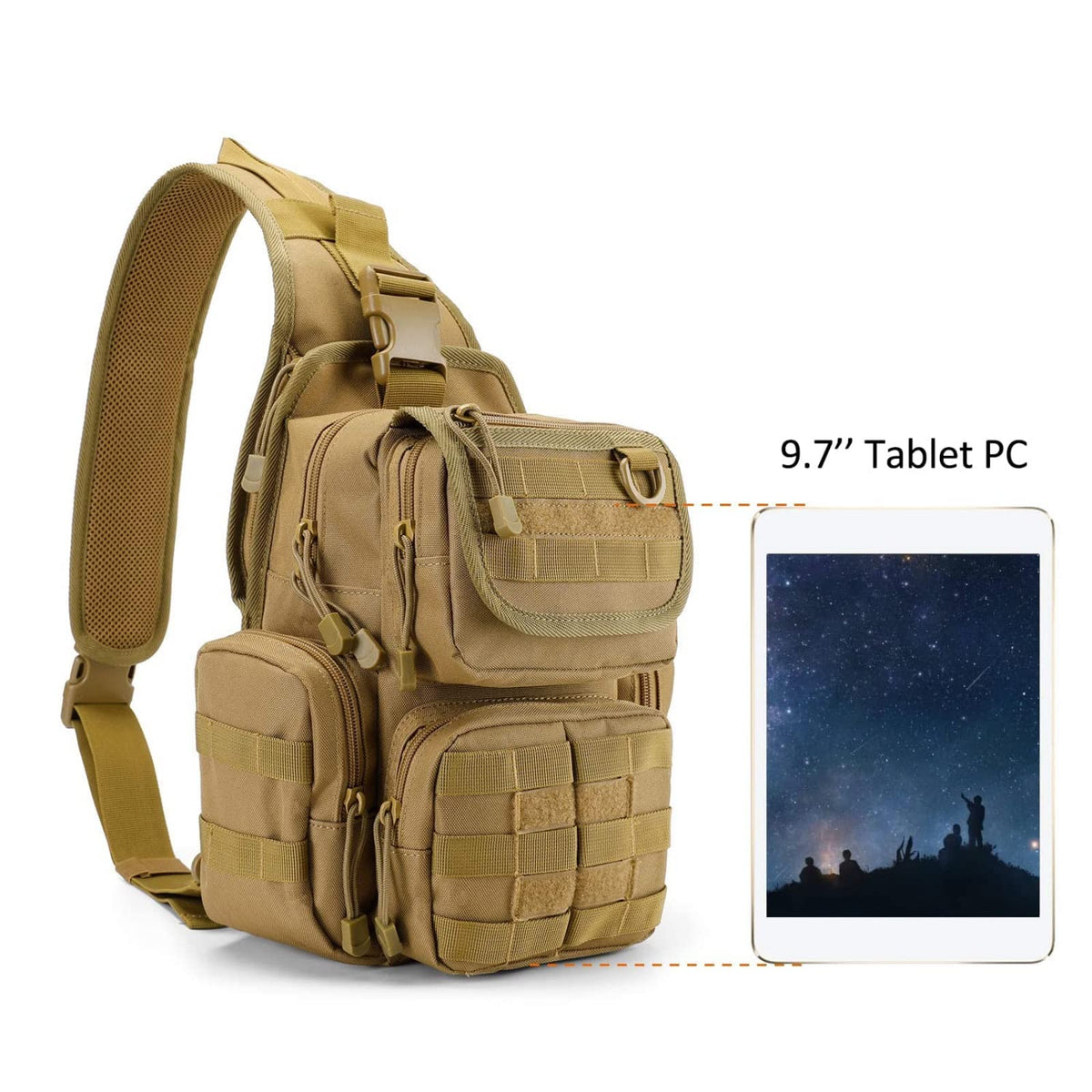 G4Free Activewear - G4Free Tactical EDC Sling Bag Pack with Pistol Holster -D02V666A-D02V666B