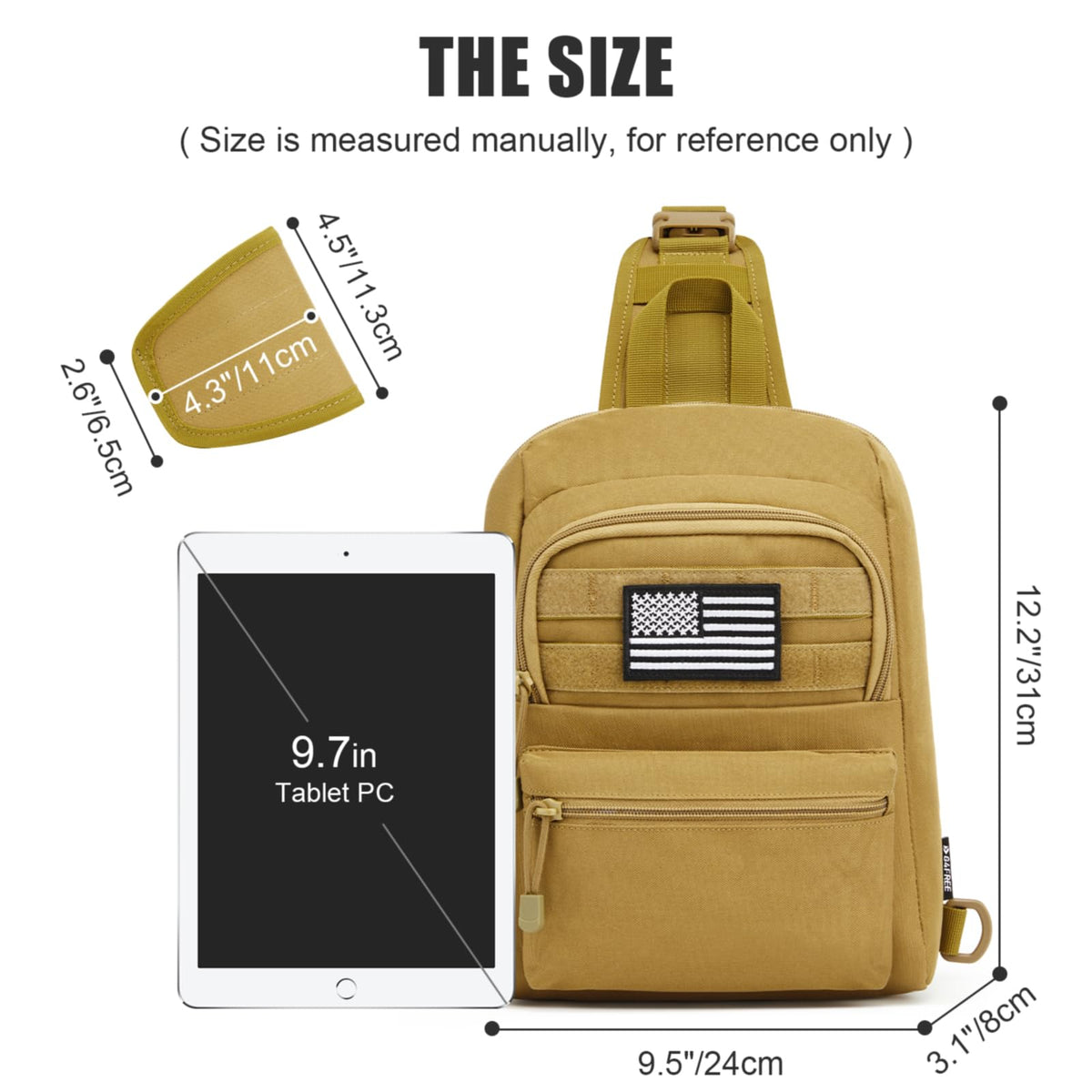 G4Free Activewear - G4Free Tactical Military Rover Shoulder Sling Pack -TN22B161B-TN22B161C-TN22B161A