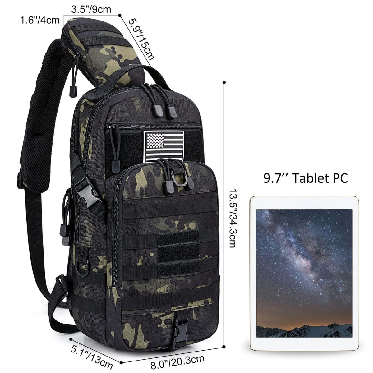 G4Free Activewear - G4Free Tactical Sling Bag -D02V681A-D02V681C