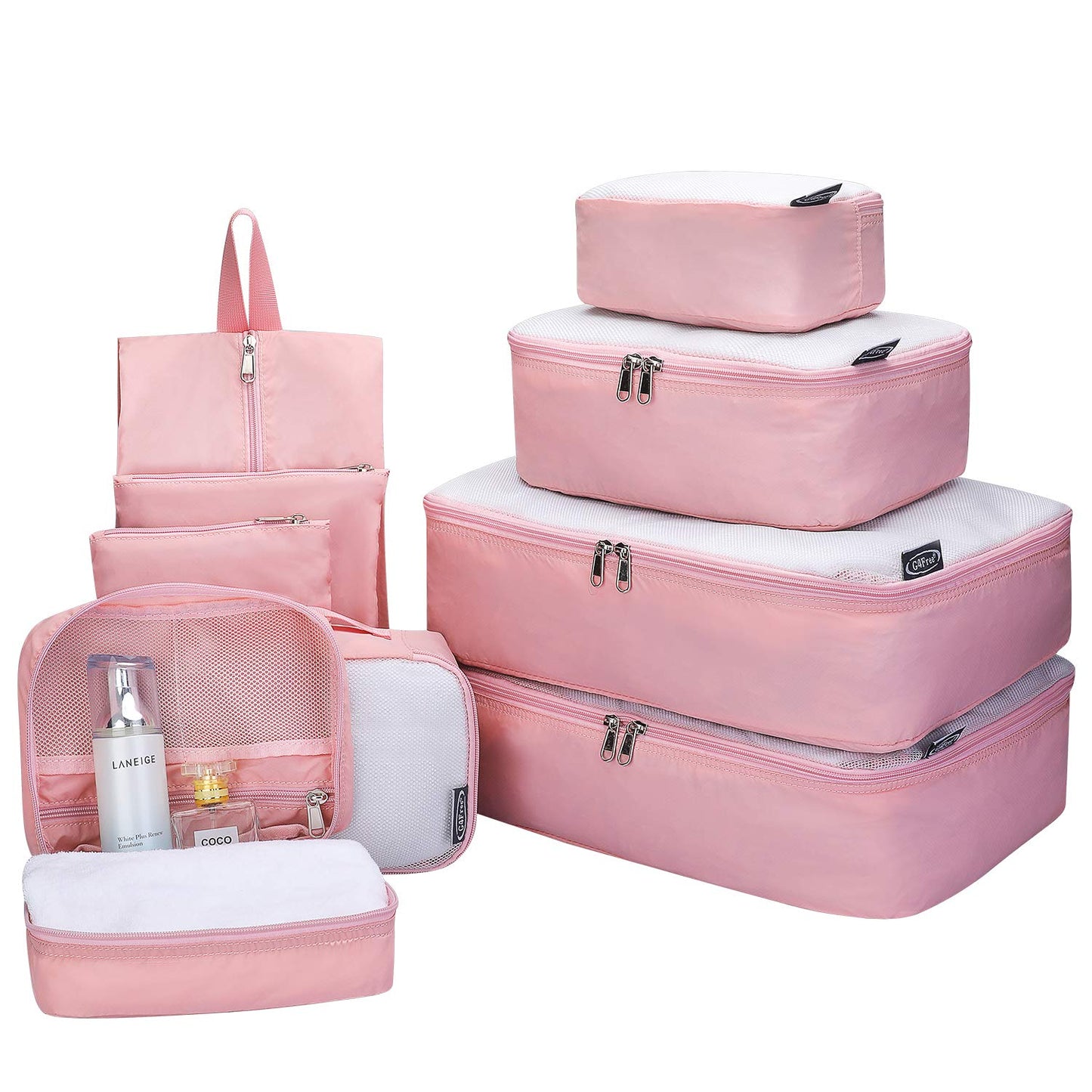 9 set Packing Cubes -G4Free Mesh Travel Luggage Bag Set Packing Organizer