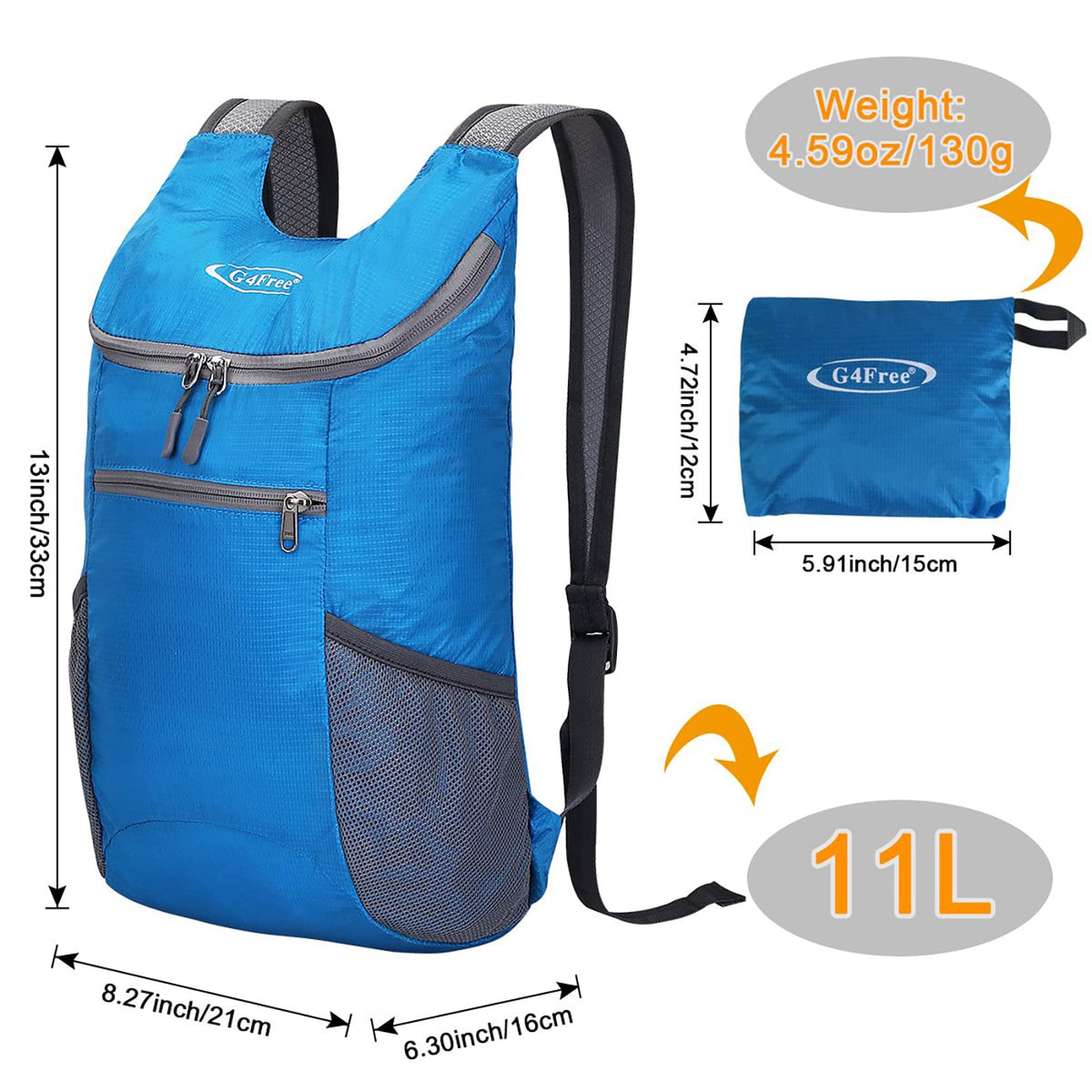 G4Free G4Free 11L Lightweight Hiking Backpack for Men And Women