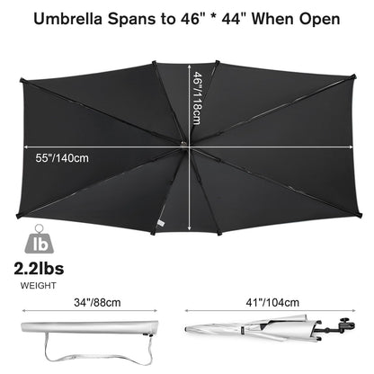 G4Free Double Chair Umbrella for 2 People with Adjustable Clamp