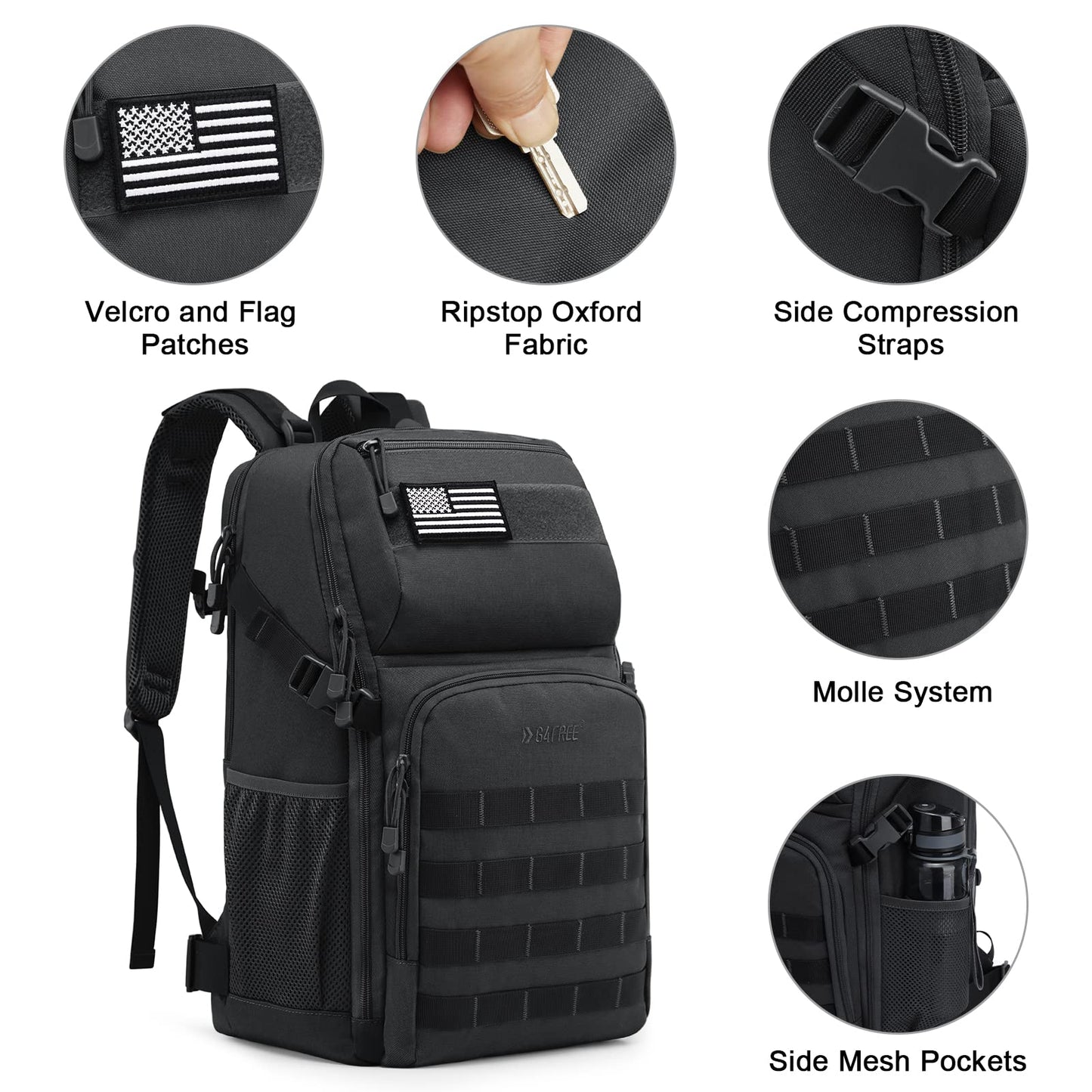 G4Free 35L Military Tactical Backpack Survival Molle Pack