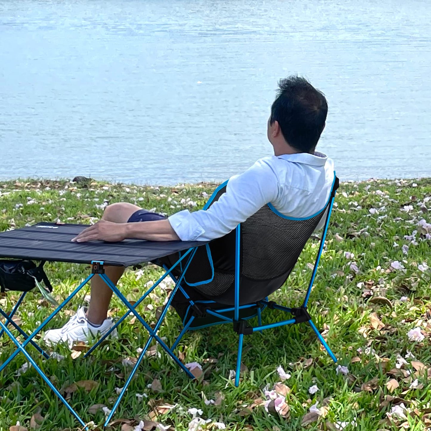 G4Free 2Pcs Folding Camping Chairs with Side Pockets Packable