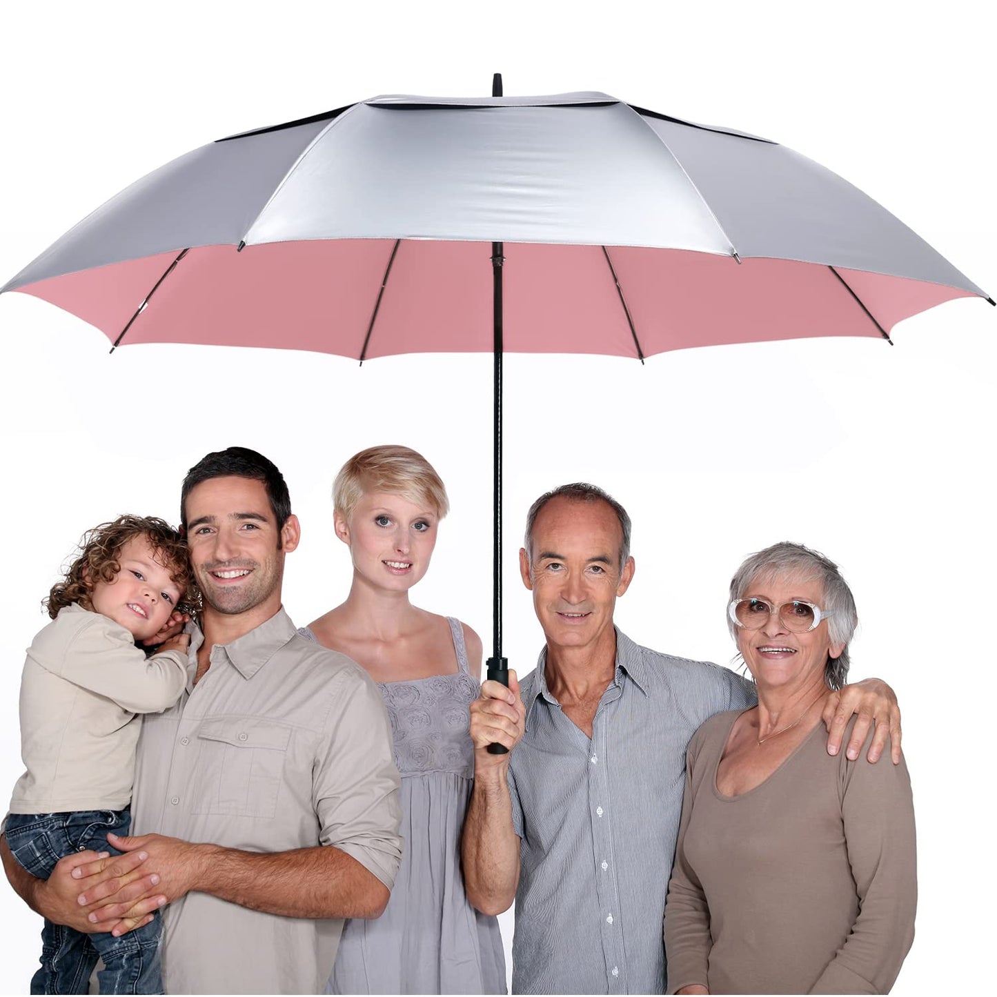 G4Free 72 Inch Oversized Vented Double Canopy Umbrella for Family