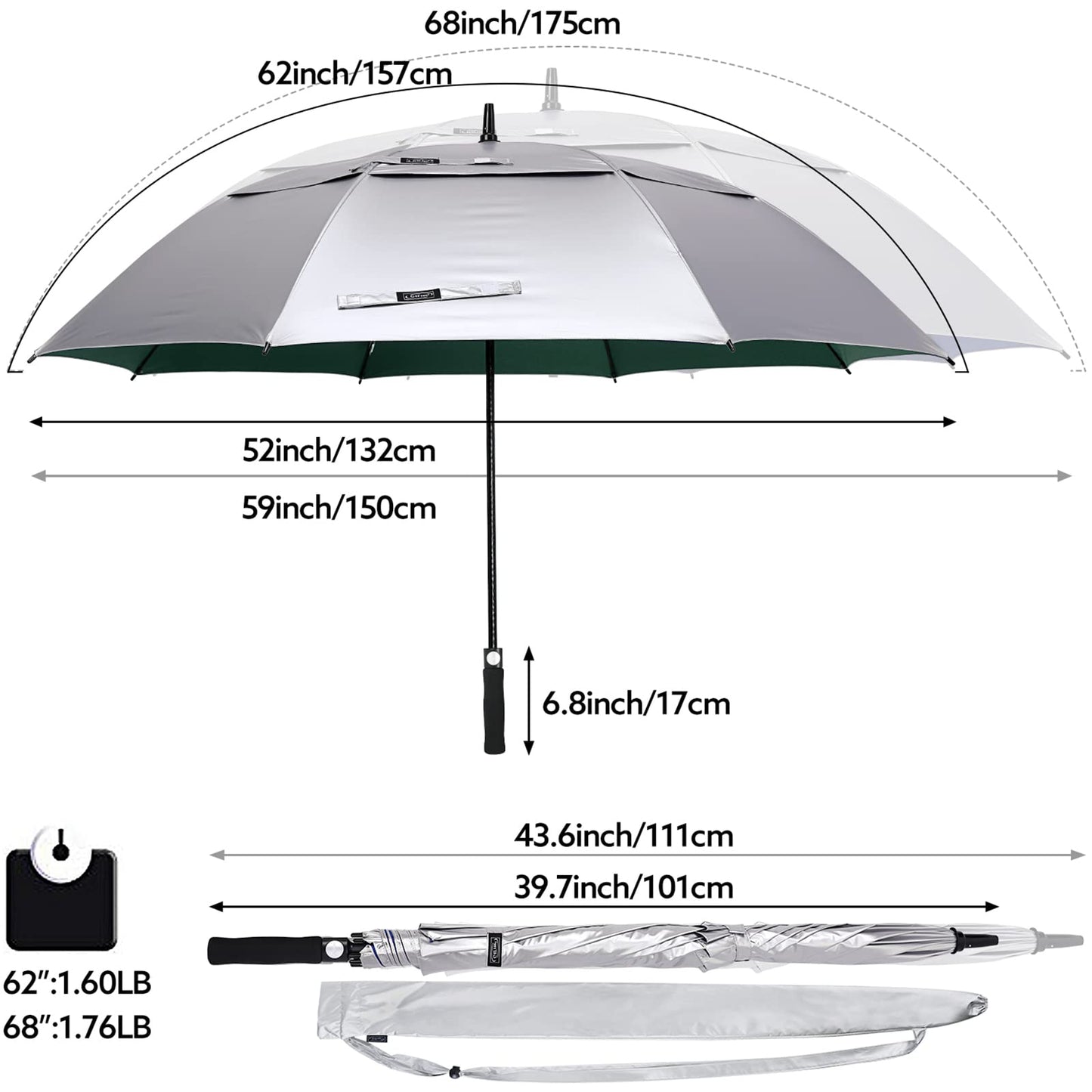 G4Free UV Protection Windproof Sun Rain Umbrellas