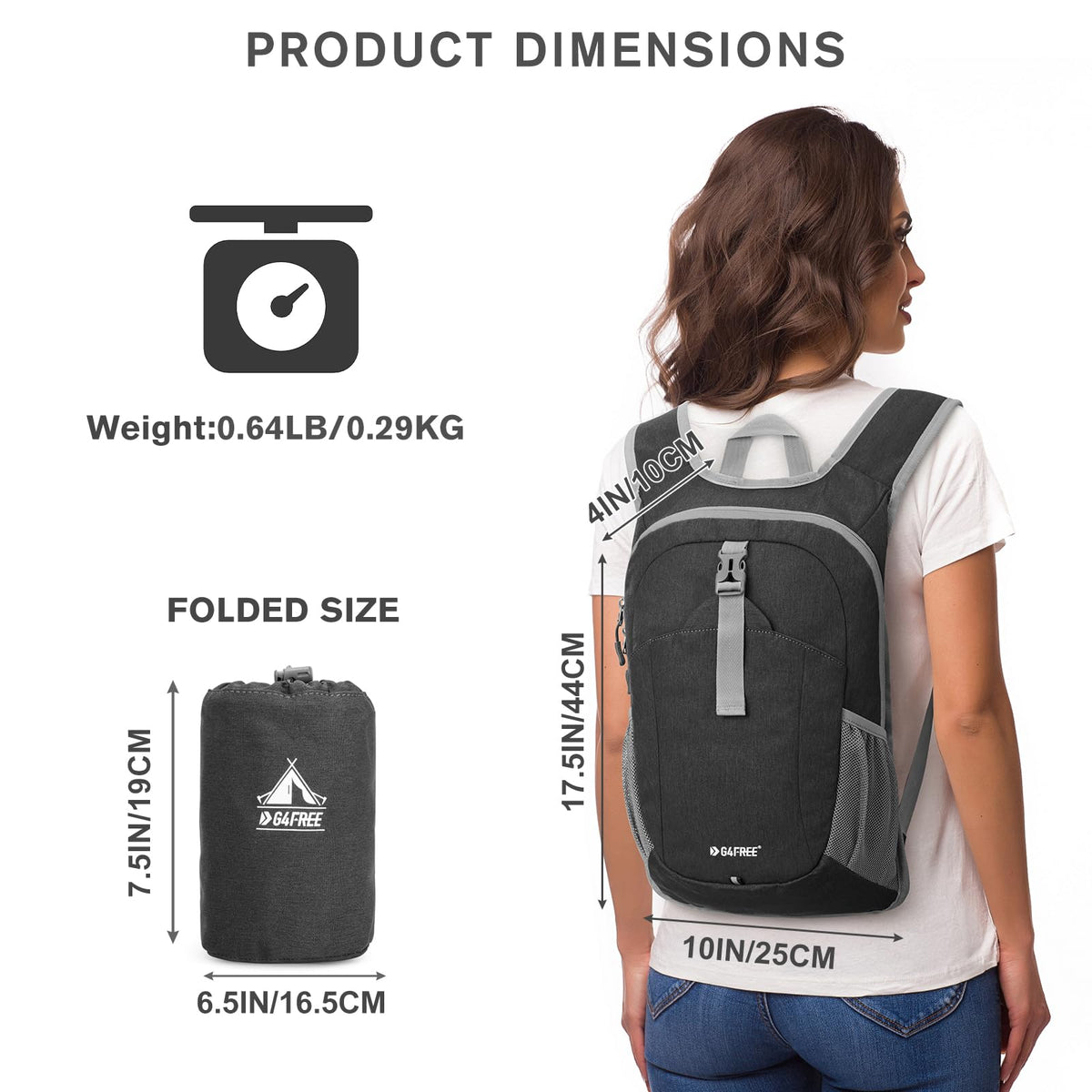 G4Free Activewear - G4Free 12L Hiking Backpack -TN23B237T-TN23B237A-TN23B237E-TN23B237P-TN23B237C