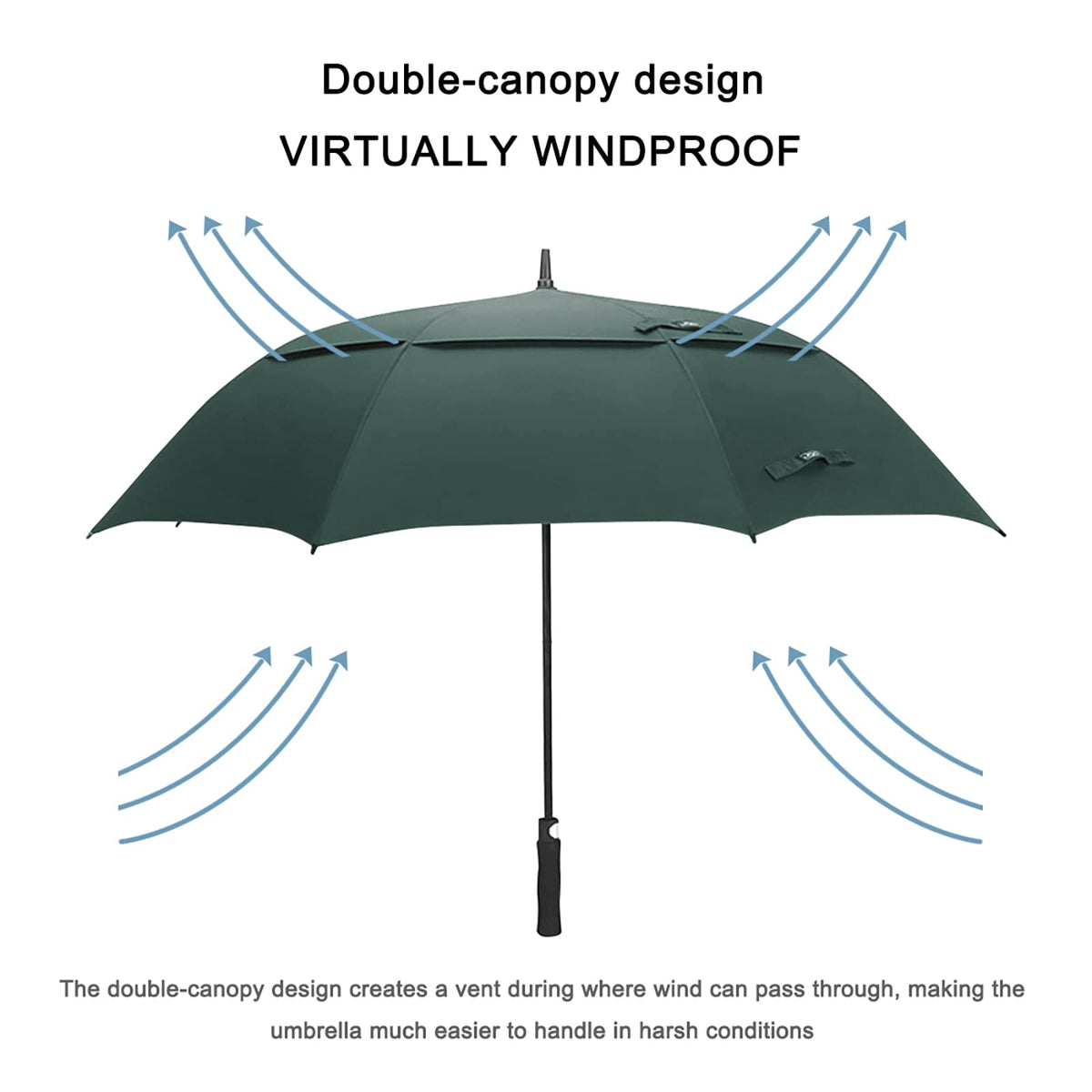 G4Free G4Free Automatic Open Golf Umbrella Double Canopy Vented Stick Umbrellas