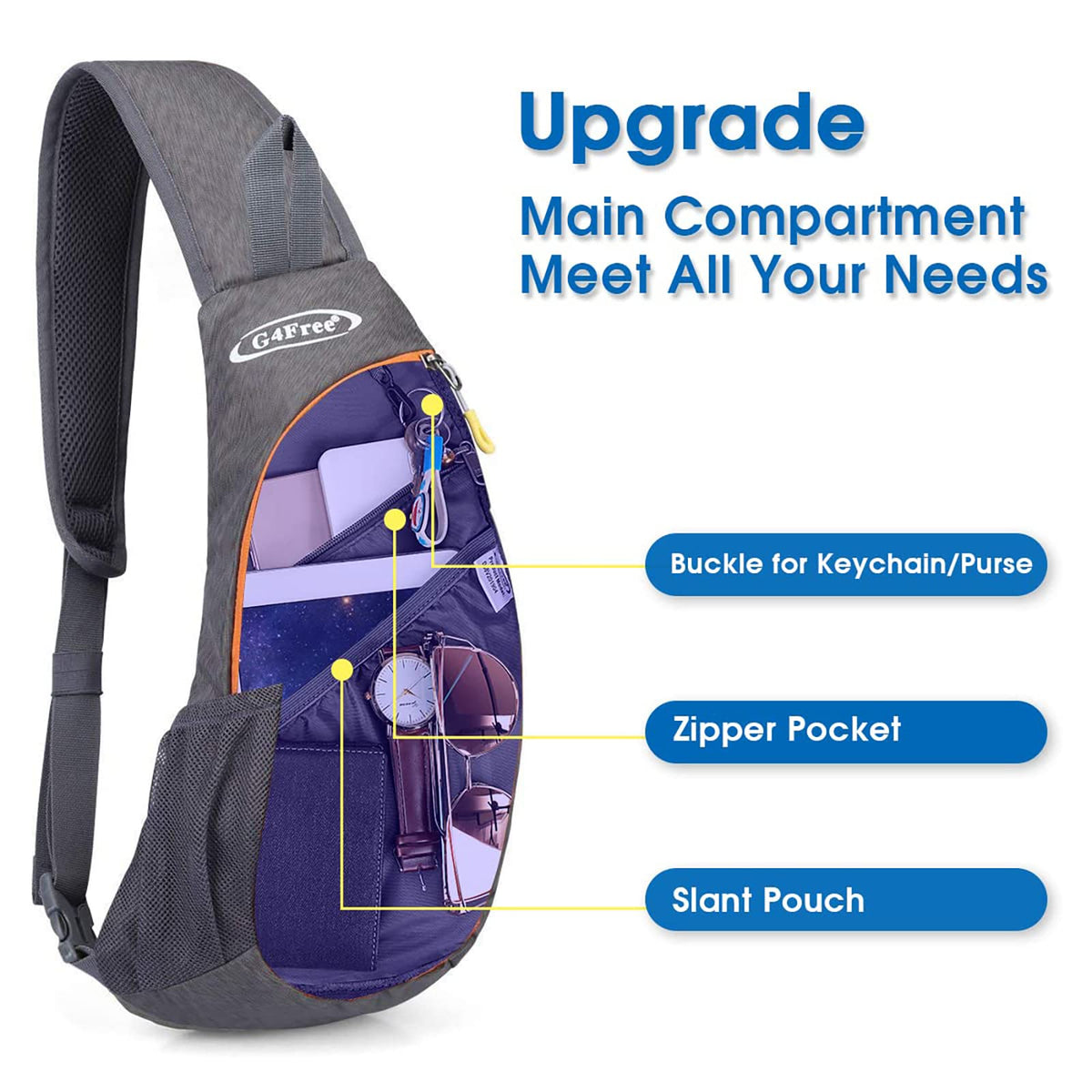 G4Free Activewear - G4Free Small Crossbody Sling Shoulder Bag -D01V068Z3-D01V068I-D01V068K-D01V068E-D01V068B