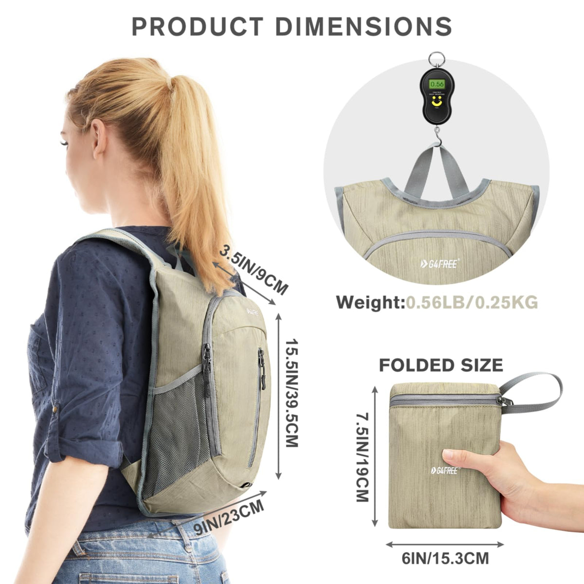 G4Free Activewear - G4Free 10L Small Travel Hiking Daypack -TN22B157E-TN22B157A-TN22B157G-TN22B157B-TN22B157J