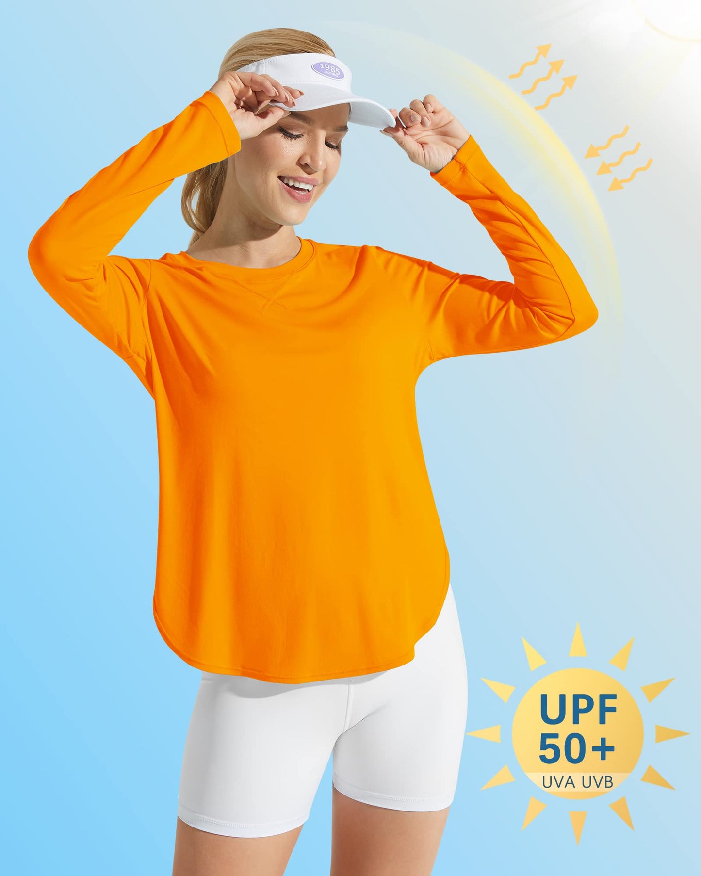 G4Free Women's UPF 50+ UV Loose Long Sleeve Workout Sun Shirt